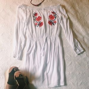 Pacsun White Embroidered Dress